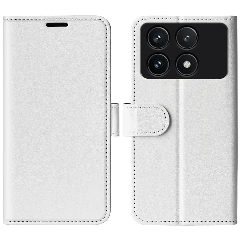 For Xiaomi Poco F6 Pro 5G / Redmi K70 5G / K70 Pro 5G Case Crazy Horse Texture Leather Wallet Folio Cover - White