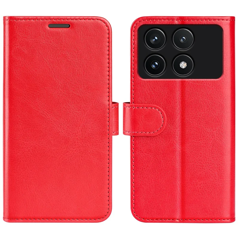 Pour Xiaomi Poco F6 Pro 5G / Redmi K70 5G / K70 Pro 5G Étui Crazy Horse Texture Leather Wallet Folio Cover - Rouge