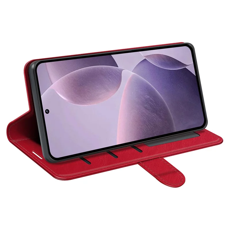 Pour Xiaomi Poco F6 Pro 5G / Redmi K70 5G / K70 Pro 5G Étui Crazy Horse Texture Leather Wallet Folio Cover - Rouge