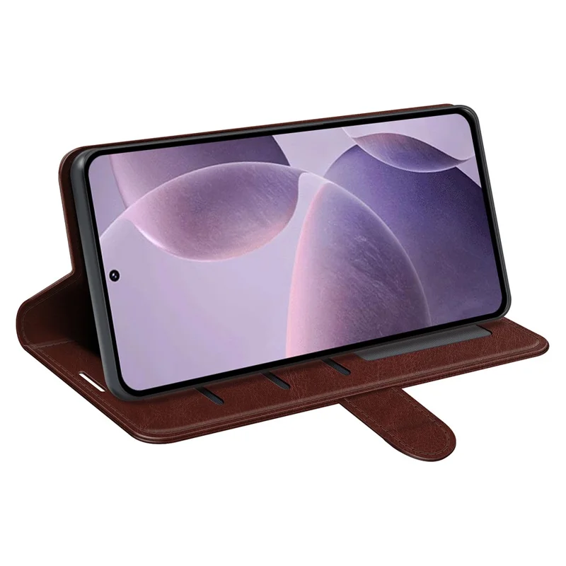 For Xiaomi Poco F6 Pro 5G / Redmi K70 5G / K70 Pro 5G Case Crazy Horse Texture Leather Wallet Folio Cover - Brown