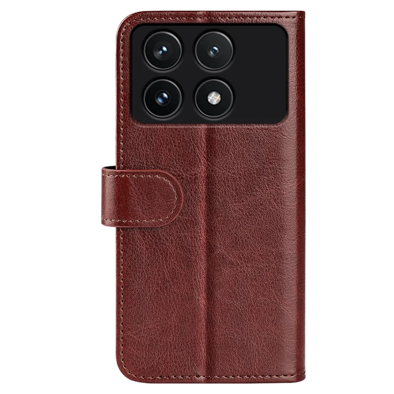 For Xiaomi Poco F6 Pro 5G / Redmi K70 5G / K70 Pro 5G Case Crazy Horse Texture Leather Wallet Folio Cover - Brown
