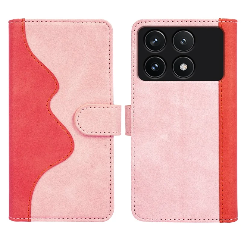 Per Xiaomi Poco F6 Pro 5G / Redmi K70 5G / K70 Pro 5G Custodia in Pelle con Funzione di Stand, Colore Sfumato Portafoglio Cover - Rosa