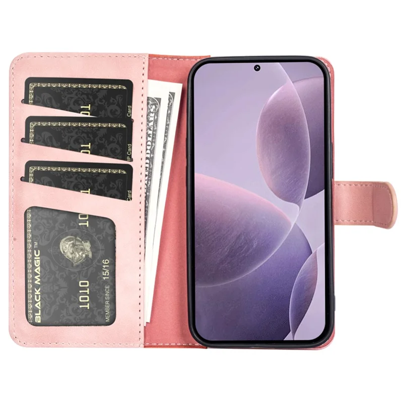 Per Xiaomi Poco F6 Pro 5G / Redmi K70 5G / K70 Pro 5G Custodia in Pelle con Funzione di Stand, Colore Sfumato Portafoglio Cover - Rosa