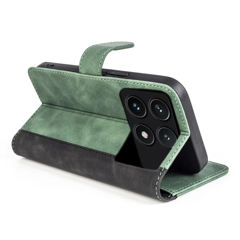 Para Xiaomi Poco F6 Pro 5G / Redmi K70 5G / K70 Pro 5G Capa de Couro com Função de Suporte Colorida - Verde