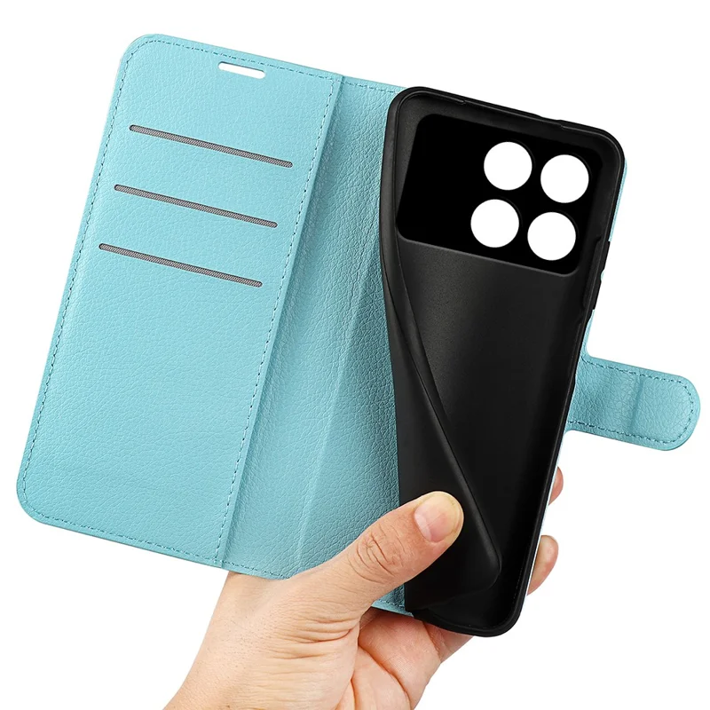 Per Xiaomi Poco F6 Pro 5G / Redmi K70 5G / K70 Pro 5G Custodia in pelle PU Slot per schede Tasca Stand Custodia per telefono - Blu