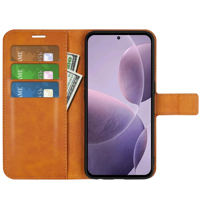 For Xiaomi Poco F6 Pro 5G / Redmi K70 5G / K70 Pro 5G Case PU Leather Shock Absorbing Phone Cover - Yellow