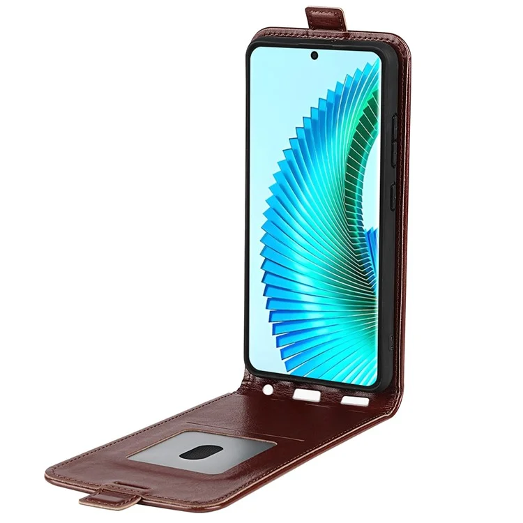 For Honor X50 5G / X9b 5G / Magic6 Lite 5G Case com Slot de Cartão, Vertical Flip, Capa de Telefone de Couro - Marrom