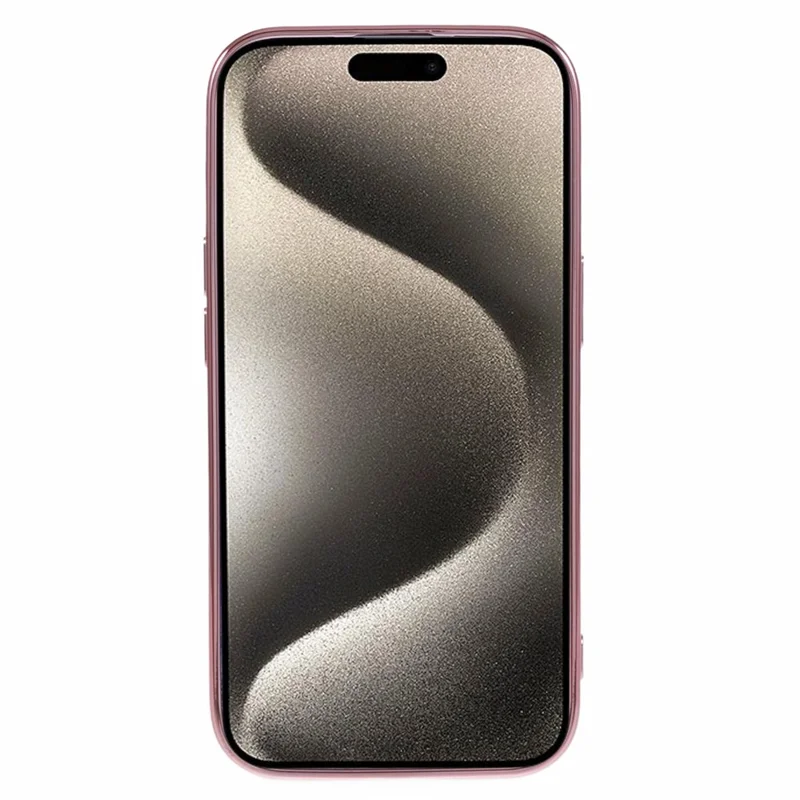 For iPhone 15 Plus TPU Case 6D Electroplating Love Heart Phone Cover - Pink