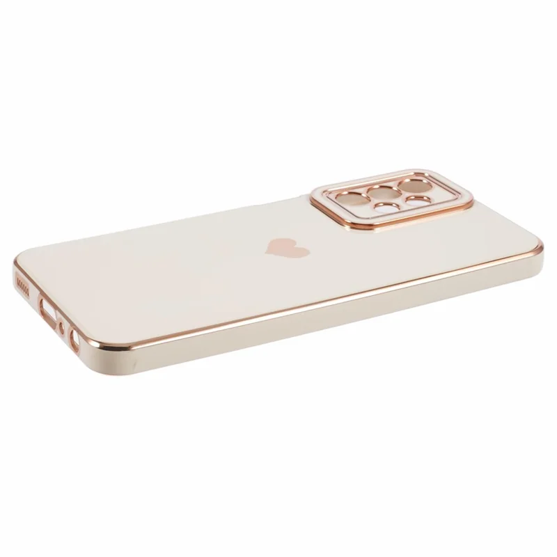 For Samsung Galaxy A23 4G / A23 5G (Global Version) Case 6D Electroplating Love Heart TPU Phone Cover - White