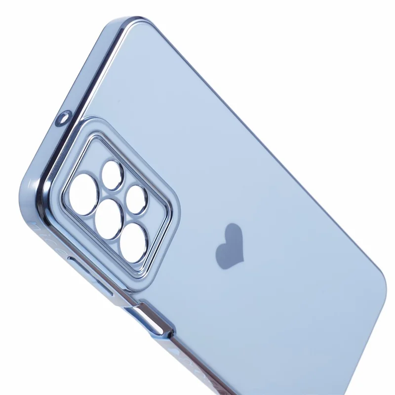 Pour Samsung Galaxy A23 4G / A23 5G (Version Mondiale) Étui 6D Électroplaquage Cœur D'amour Coque Téléphone TPU - Bleu