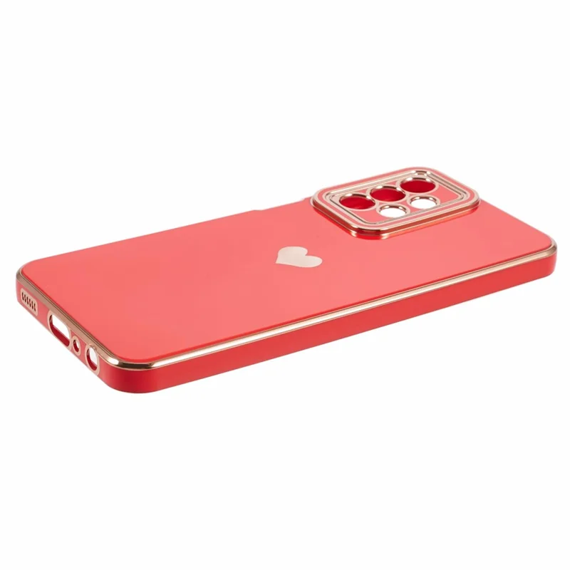 For Samsung Galaxy A23 4G / A23 5G (Global Version) Case 6D Electroplating Love Heart TPU Phone Cover - Red