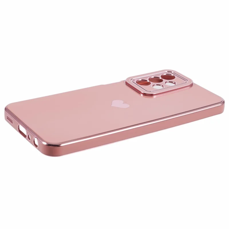 For Samsung Galaxy A23 4G / A23 5G (Global Version) Case 6D Electroplating Love Heart TPU Phone Cover - Pink
