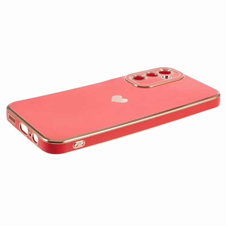 Para Samsung Galaxy A13 5G Caso Protetor 6D Eletroplatação Love Heart TPU Topa - Vermelho