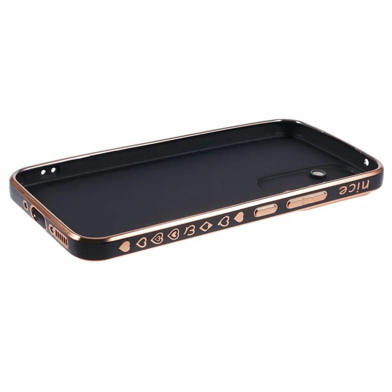 For Samsung Galaxy S23 FE Case 6D Electroplating Love Heart Shockproof TPU Phone Case - Black