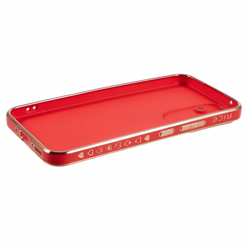 For Samsung Galaxy S24 Shockproof Case 6D Electroplating Love Heart TPU Phone Cover - Red