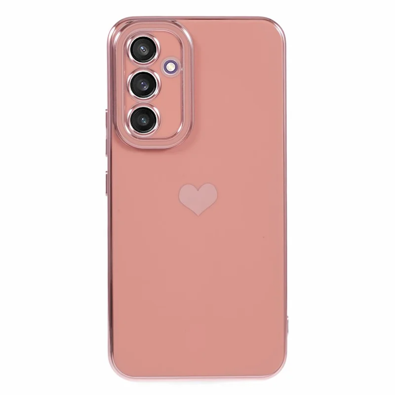 Para Samsung Galaxy A54 5G Protective Case 6D Electroplating Love Heart TPU Phone Cover - Rosa