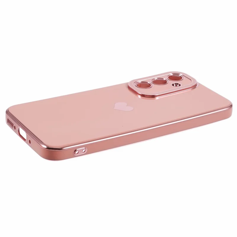 Para Samsung Galaxy A54 5G Protective Case 6D Electroplating Love Heart TPU Phone Cover - Rosa