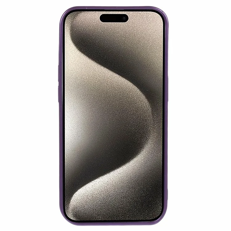 For iPhone 15 Pro TPU Cover Compatible with MagSafe Rubberized Phone Case with Lens Film - Dark Purple