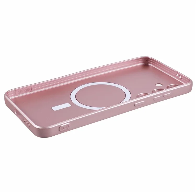 For Samsung Galaxy S24+ Case mit Linsenfilm kompatibel mit MagSafe, gummierter TPU-Handyhülle - Pink