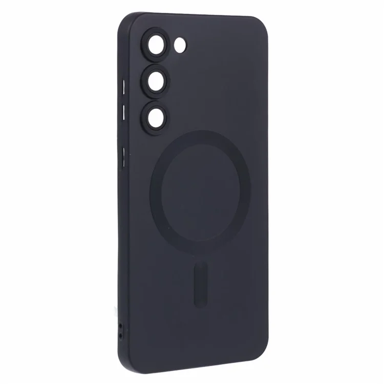 Für Samsung Galaxy S23+ Slim Case Rubberized TPU Handyhülle mit Objektivfolie kompatibel mit MagSafe - Schwarz