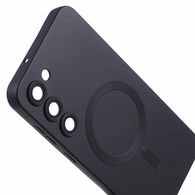 Für Samsung Galaxy S23+ Slim Case Rubberized TPU Handyhülle mit Objektivfolie kompatibel mit MagSafe - Schwarz