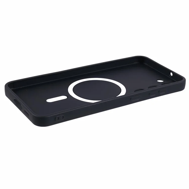 Für Samsung Galaxy S22+ 5G Stoßfeste Hülle Kompatibel mit MagSafe Gummierte TPU Handyhülle mit Linsenfilm - Schwarz