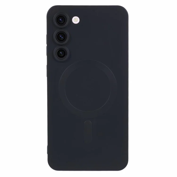 Funda de TPU para Samsung Galaxy S22 5G compatible con MagSafe, funda de teléfono delgada con goma y película para lentes - Negro