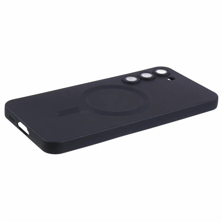 For Samsung Galaxy S22 5G TPU Case Compatible with MagSafe Rubberized Slim Phone Cover with Lens Film - Black