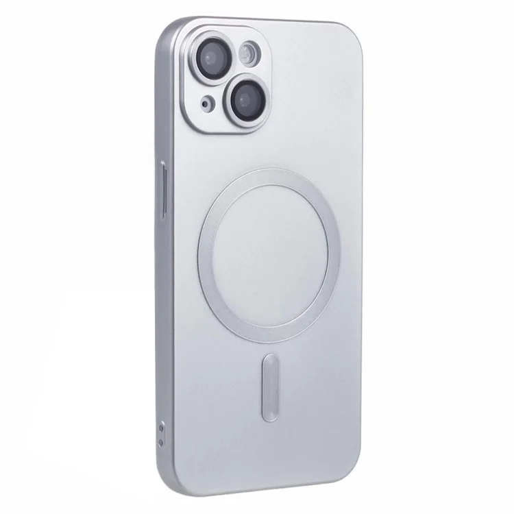 Для iPhone 14 Rubberized TPU Case совместимый с MagSafe Slim Phone Cover с Lens Film - Серебряный