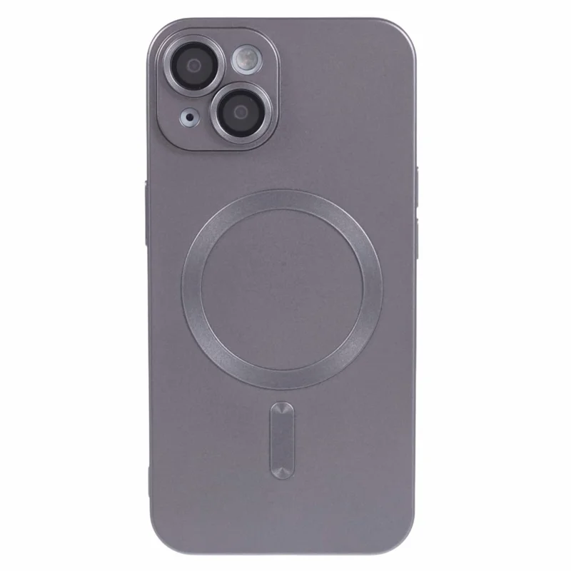 For iPhone 14 Rubberized TPU Case Compatible with MagSafe Slim Phone Cover with Lens Film - Grey