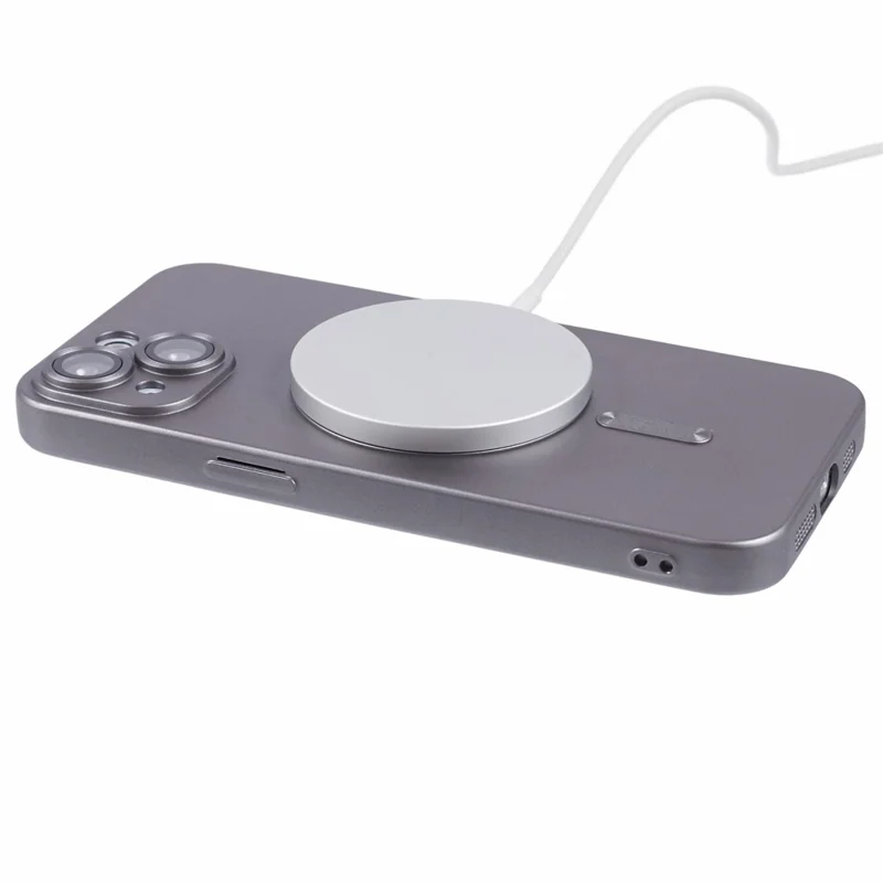 For iPhone 14 Rubberized TPU Case Compatible with MagSafe Slim Phone Cover with Lens Film - Grey