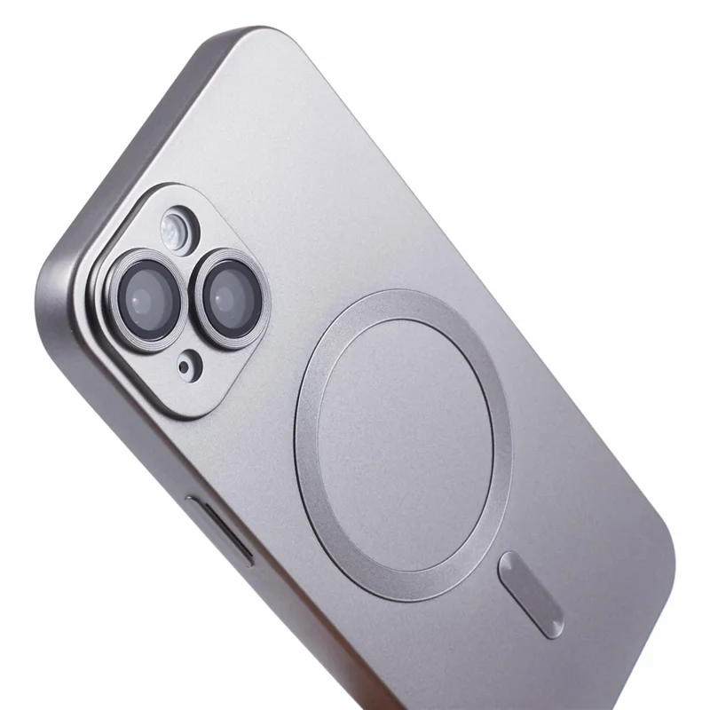 For iPhone 14 Rubberized TPU Case Compatible with MagSafe Slim Phone Cover with Lens Film - Grey