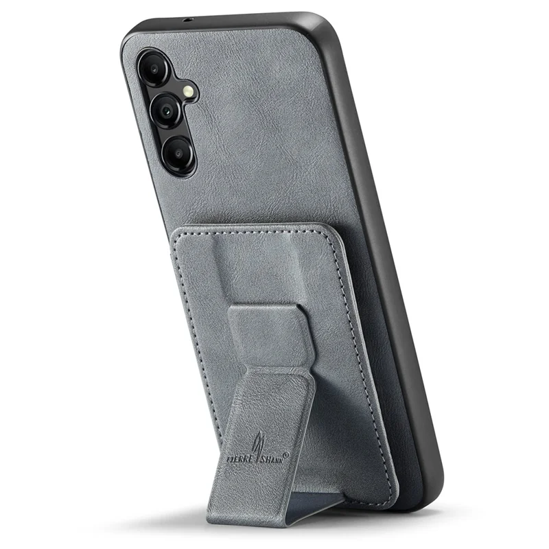For Samsung Galaxy A55 5G Case PU Leather+TPU Protective Phone Cover with Card Holder - Grey