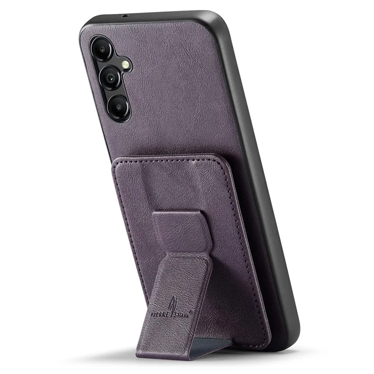 Pour Samsung Galaxy A35 5G RFID Blocking Case Cowhide Texture Leather+TPU Phone Cover - Violet
