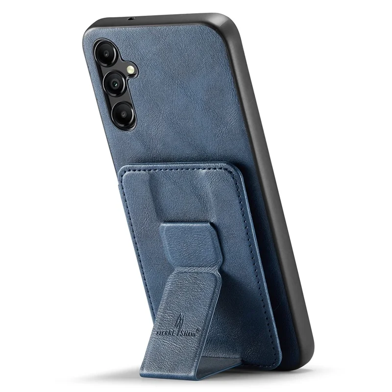 For Samsung Galaxy A35 5G RFID Blocking Case Cowhide Texture Leather+TPU Phone Cover - Blue