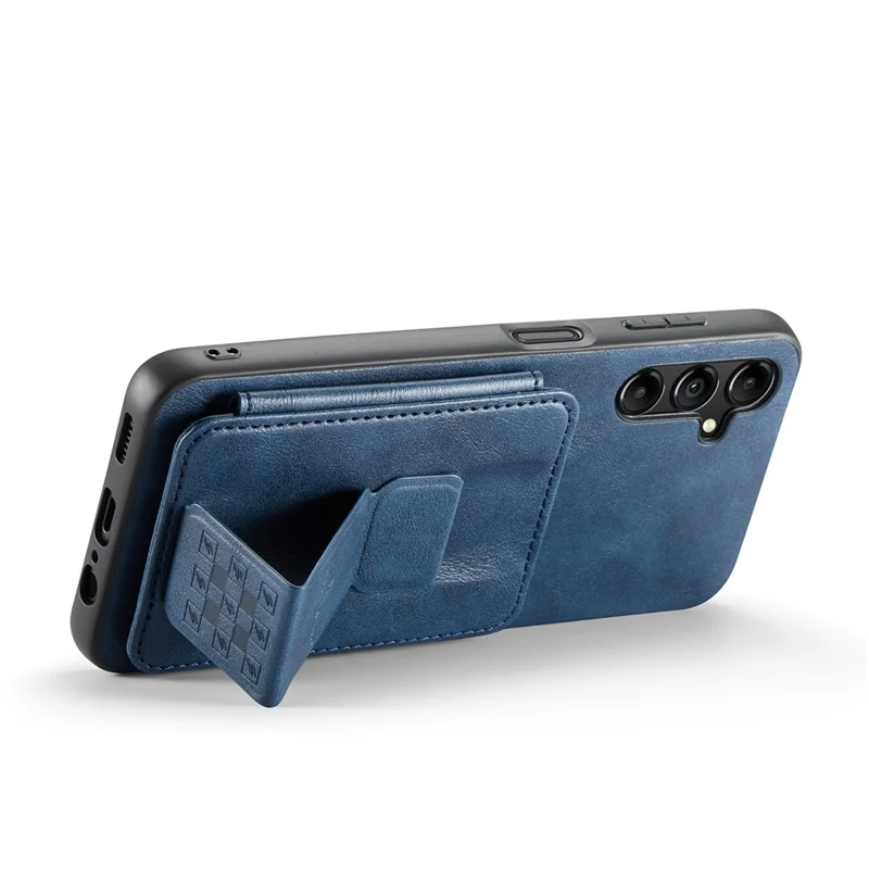 For Samsung Galaxy A35 5G RFID Blocking Case Cowhide Texture Leather+TPU Phone Cover - Blue