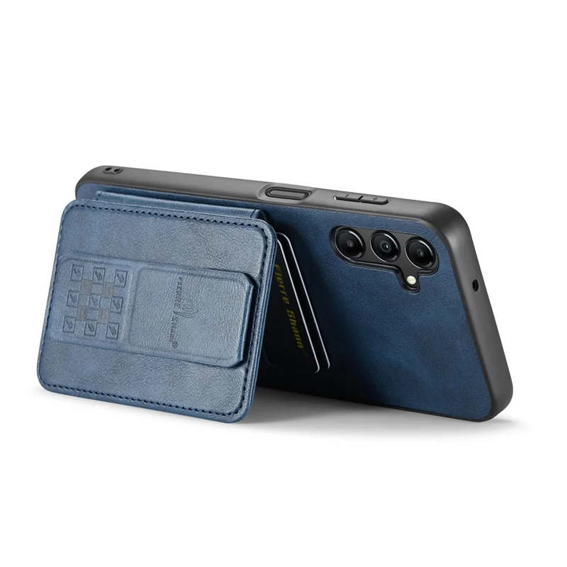 For Samsung Galaxy A35 5G RFID Blocking Case Cowhide Texture Leather+TPU Phone Cover - Blue