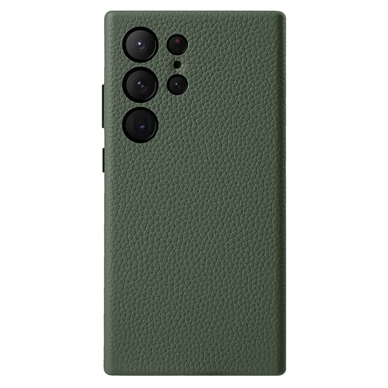 MELKCO Für Samsung Galaxy S24 Ultra Hülle Echtes Rindsleder+PC Handyhülle - Grün