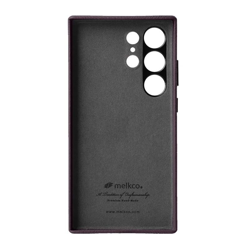 MELKCO For Samsung Galaxy S24 Ultra Case Genuine Cow Leather+PC Phone Cover - Purple