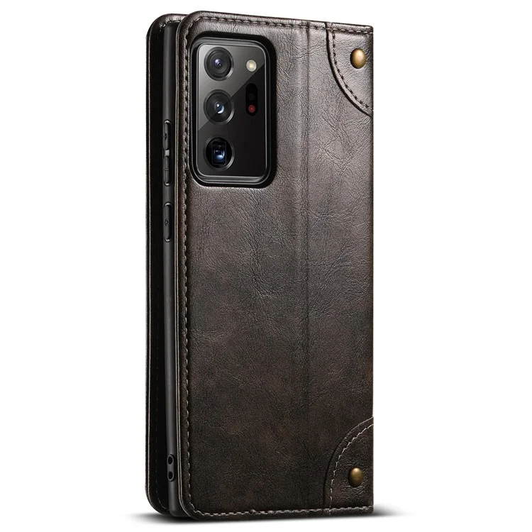 SUTENI Per Samsung Galaxy Note20 Ultra / Note20 Ultra 5G Custodia in Pelle+TPU Porta Carta Custodia per Telefono - Nero