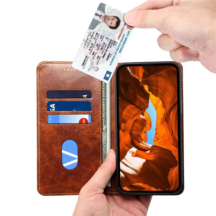 Étui en cuir SUTENI pour Samsung Galaxy S23 Shell Flip Viewing Stand Phone Cover - Kaki