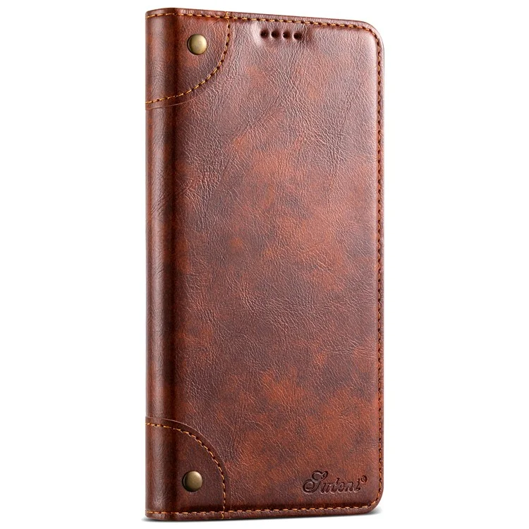Étui en cuir SUTENI pour Samsung Galaxy S23 Shell Flip Viewing Stand Phone Cover - Kaki