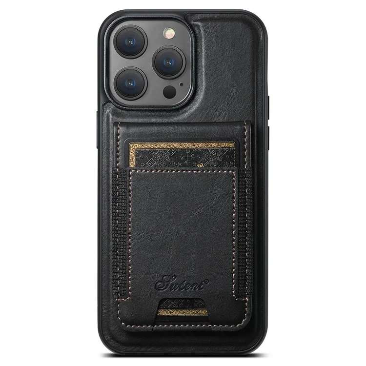 Suteni H17 Para Iphone 12 Pro Case Itenciável Pelho de Tolando de Carto Compatível Com Magsafe - Preto