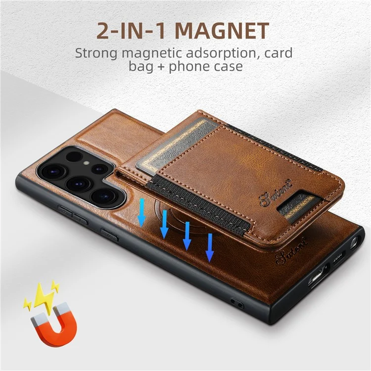 SUTENI H17 Für Samsung Galaxy S23 Ultra Hülle Antidropphoneabdeckung Kompatibel mit MagSafe - Braun