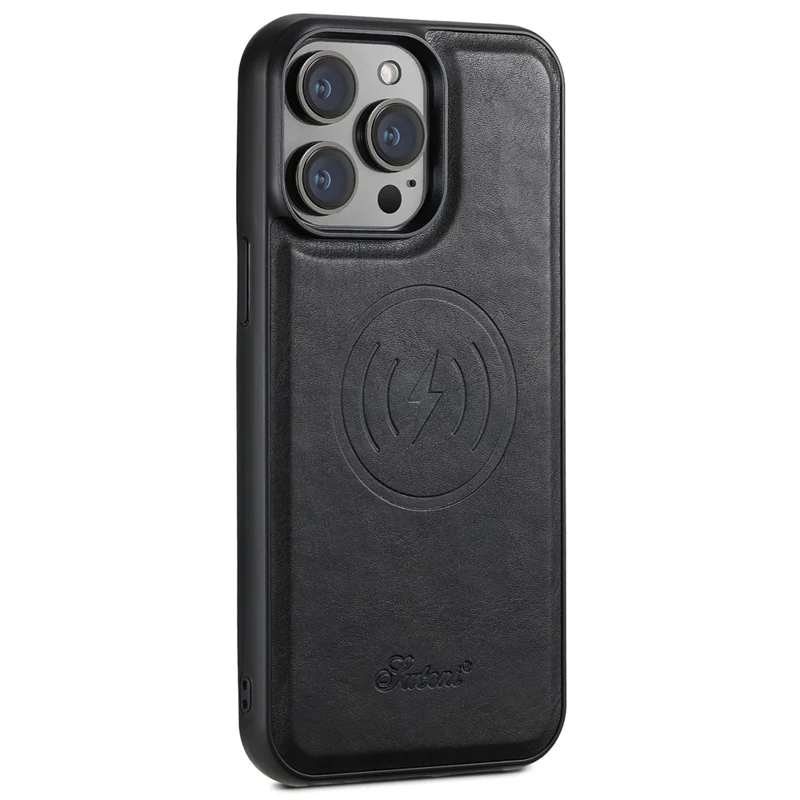 SUTENI H17 For iPhone 12 Pro Max Case Compatible with MagSafe Card Holder Kickstand Phone Cases - Black