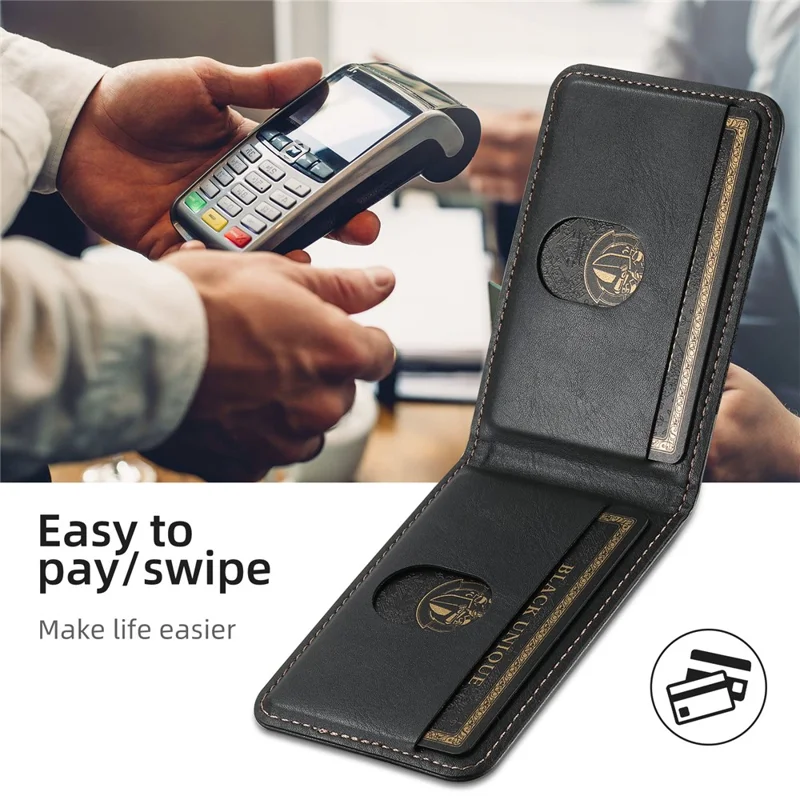 SUTENI H17 For iPhone 12 Pro Max Case Compatible with MagSafe Card Holder Kickstand Phone Cases - Black