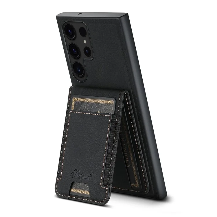 SUTENI H17 Чехол для Samsung Galaxy S22 Ultra 5G, магнитный, с отделениями для карт, тонкий чехол для телефона - черный