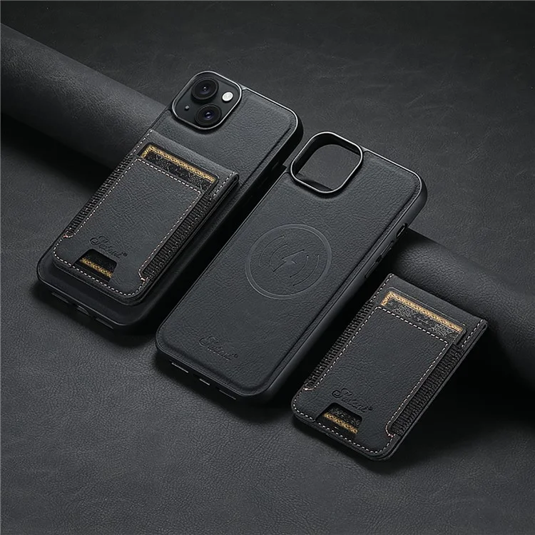 SUTENI H17 For iPhone 13 6.1 inch Case Detachable 2-in-1 Kickstand Protective Cover Compatible with MagSafe - Black