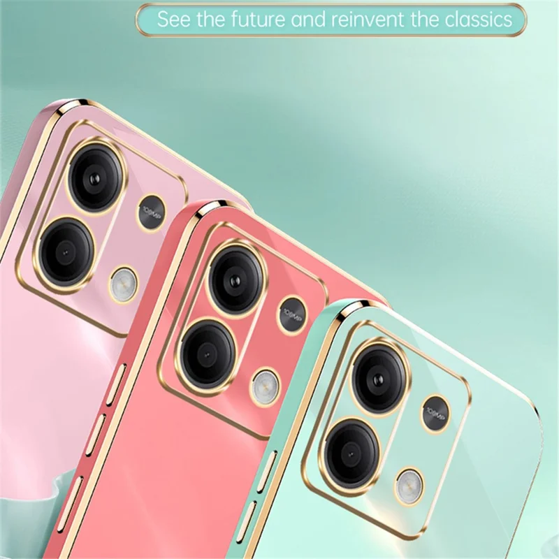 XINLI Per Xiaomi Redmi Note 13 Pro 4G / Poco M6 Pro 4G Custodia per telefono in TPU Bordo galvanico - Rosa
