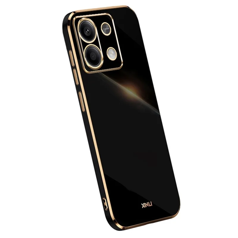 XINLI For Xiaomi Redmi Note 13 Pro 4G / Poco M6 Pro 4G TPU Phone Case Electroplating Edge - Black